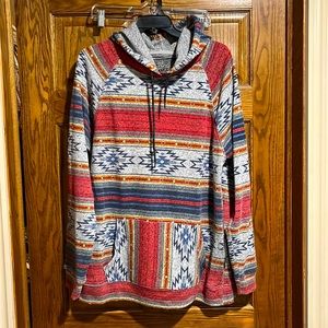 Men’s XL Tribal Aztec Serape Hooded Pullover
